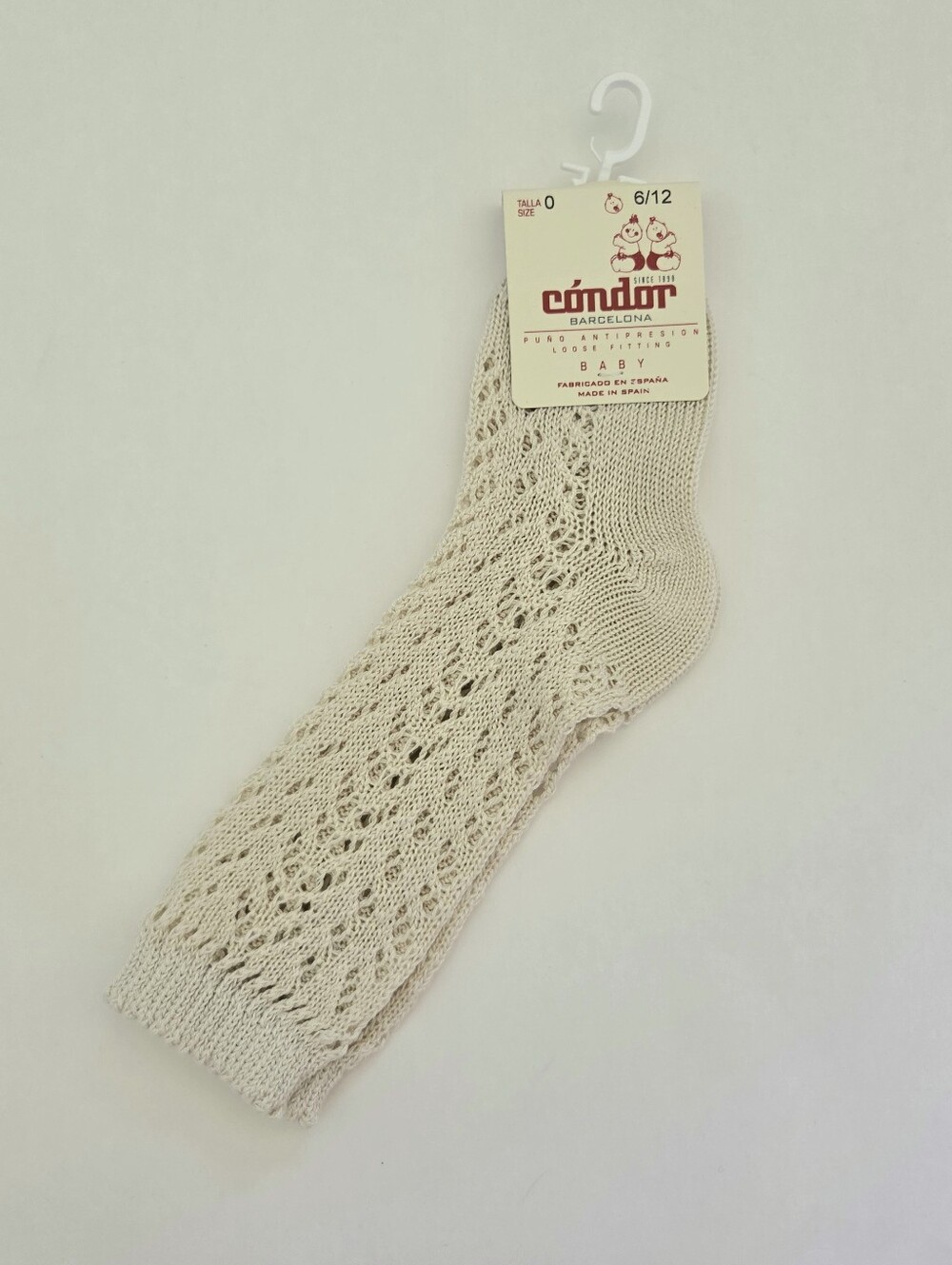 Condor Beige Linen Lace Knee Socks